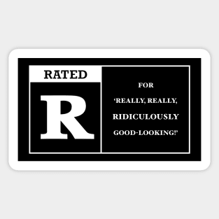 Rated R clear WHITE Sticker